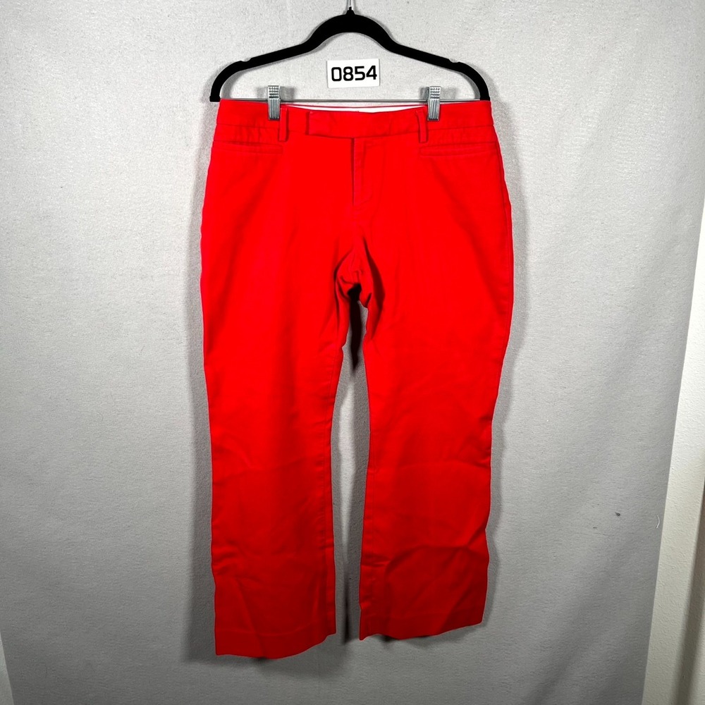 Gap Dress Pants Womens 8A Red Cotton Career Formal Business Modern Bootcut Leg